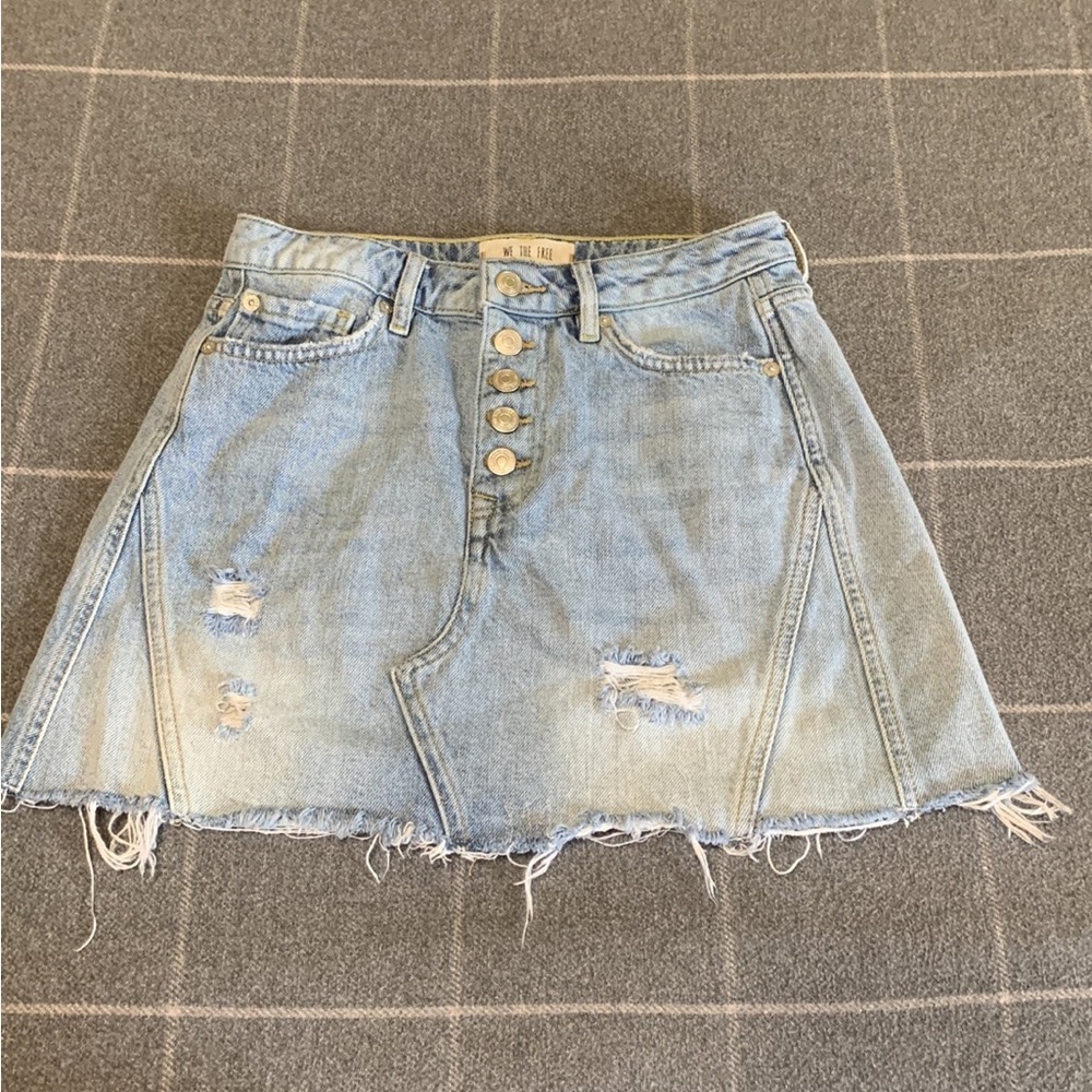 ♥️ Free People we the free Mini Jean Skirt